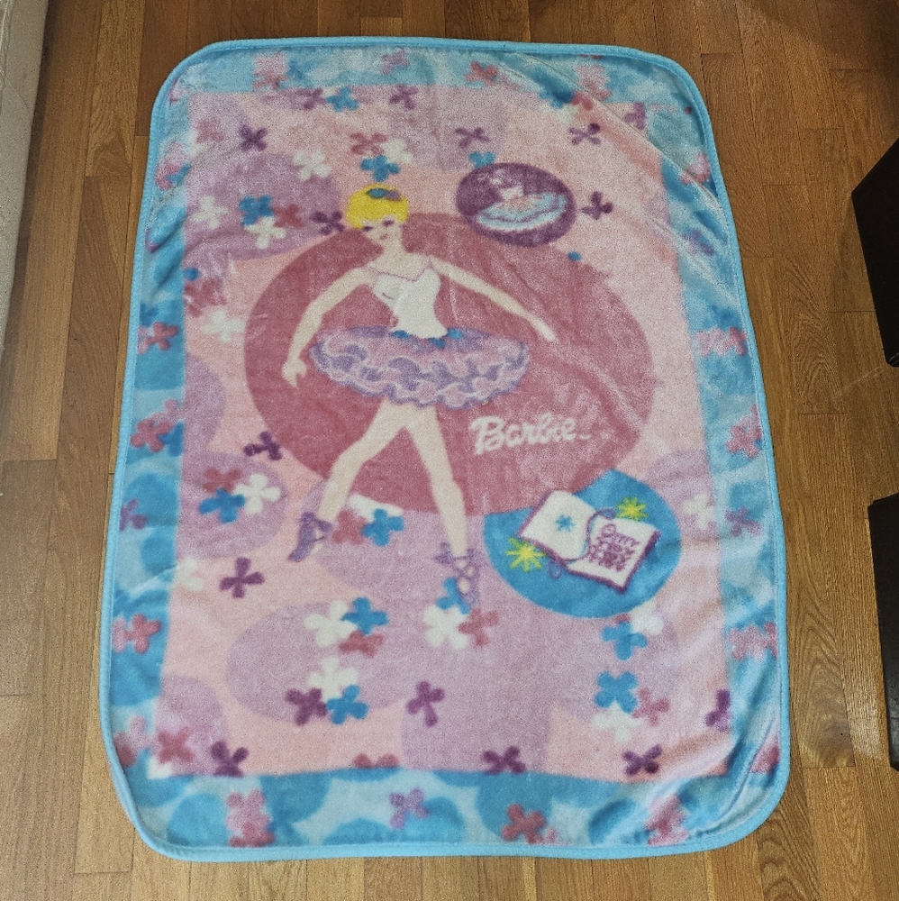Barbie Pink and Blue Ballerina Blanket